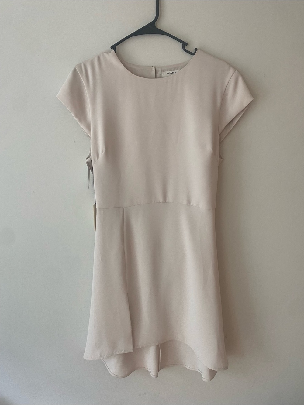 Babaton Light Cream Short-Sleeve Fit & Flare Dress